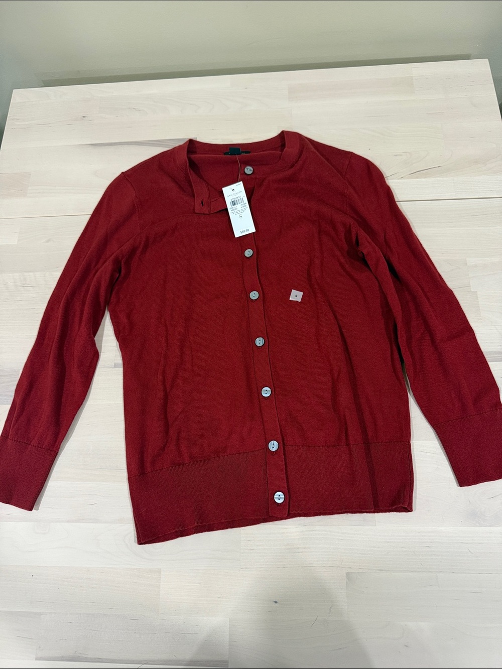 NWT Ann Taylor Deep Red Button-Up Cardigan